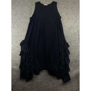 MAGNA Kleid Tunika Women's Plus 2X grün Chiffon-Volants Stretch A-Form LAGENLOOK